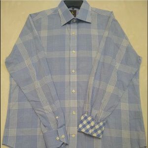 TailorByrd Collection Men M Blue Plaid Long Sleeve